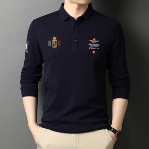 【主推】春季新款纯棉长袖t恤男士打底衫休闲潮流POLO衫D8809-P78图片