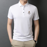 短袖T恤新款夏季青年时尚男纯色宽松翻领POLO衫男装QLM88155-P70，男装T恤，电商B212（原钱塘6029）