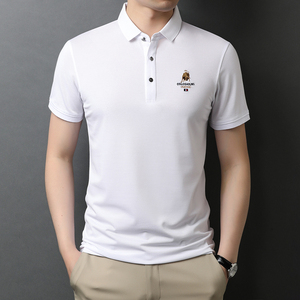 短袖T恤新款夏季青年时尚男纯色宽松翻领POLO衫男装QLM88155-P70图片
