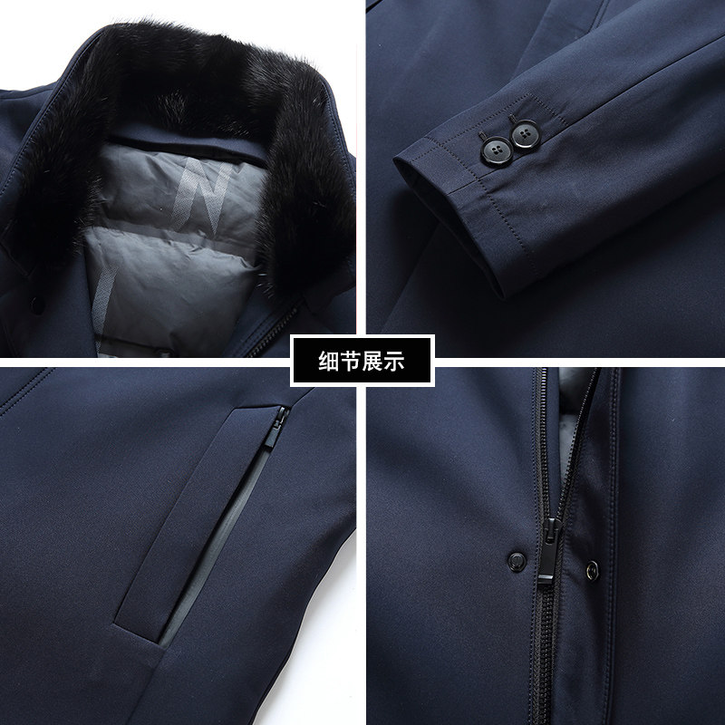 羽绒服男中长款加厚冬季中年男士水貂领爸爸冬装外套ZK25-P350,男装羽绒服,电商B212（原钱塘6029）