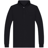 长袖t恤男春秋季宽松中年纯色翻领POLO衫秋衣潮打底衫LJ20868-P80，男装Polo衫，电商B212（原钱塘6029）