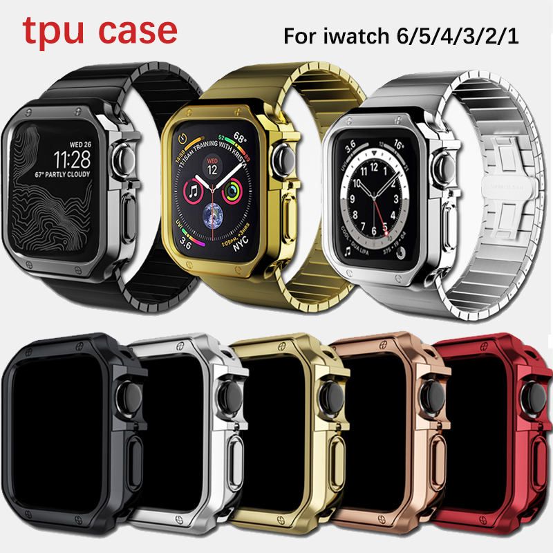 适用iWatch表带金属苹果手表Apple Watch6/5/4321代SE不锈钢表链