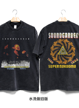 Retro47 复古重金属乐队美式重磅水洗做旧vintage宽松高街短袖T恤