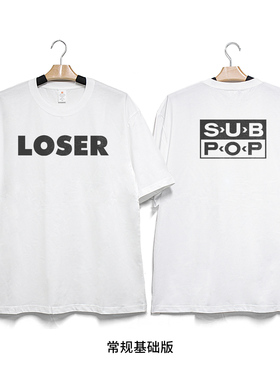 Retro47 LOSER说唱重金属乐队美式复古印花纯棉男女高街短袖T恤