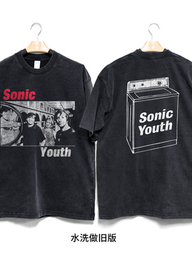 Retro47音速青年Sonic Youth乐队摇滚T恤复古vintage纯棉宽松短袖