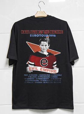 Retro47 RATM愤怒机器乐队摇滚vintage水洗做旧美式复古短袖T恤