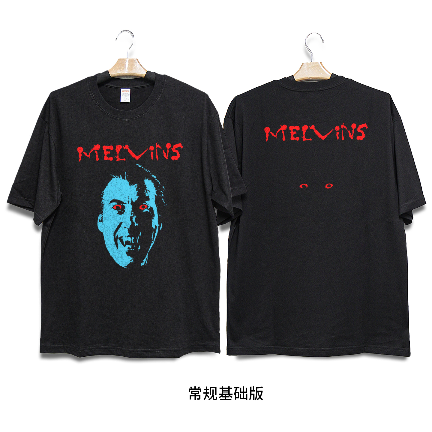 Retro47 Melvins讨厌鬼摇滚乐队朋克重金属复古风水洗宽松短袖T恤