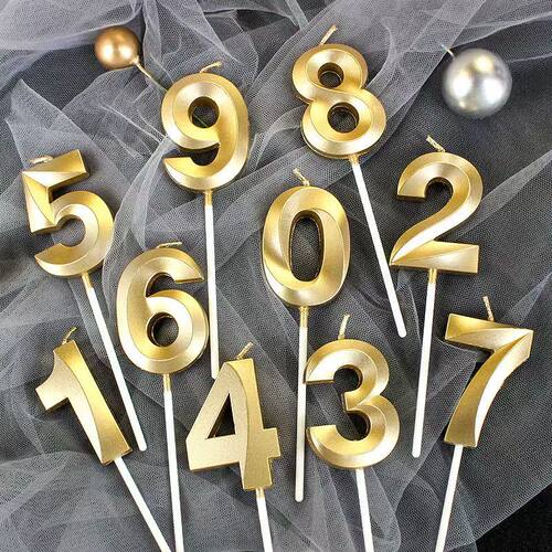 金色数字蜡烛生日蛋糕装饰插件
