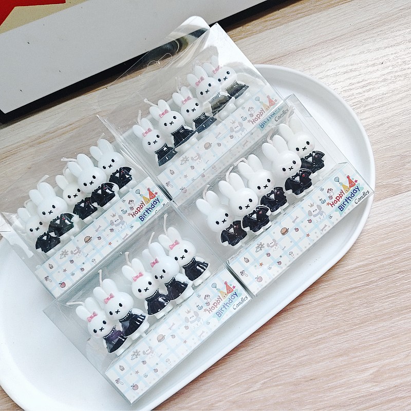 情人节生日蛋糕装饰米菲兔蜡烛