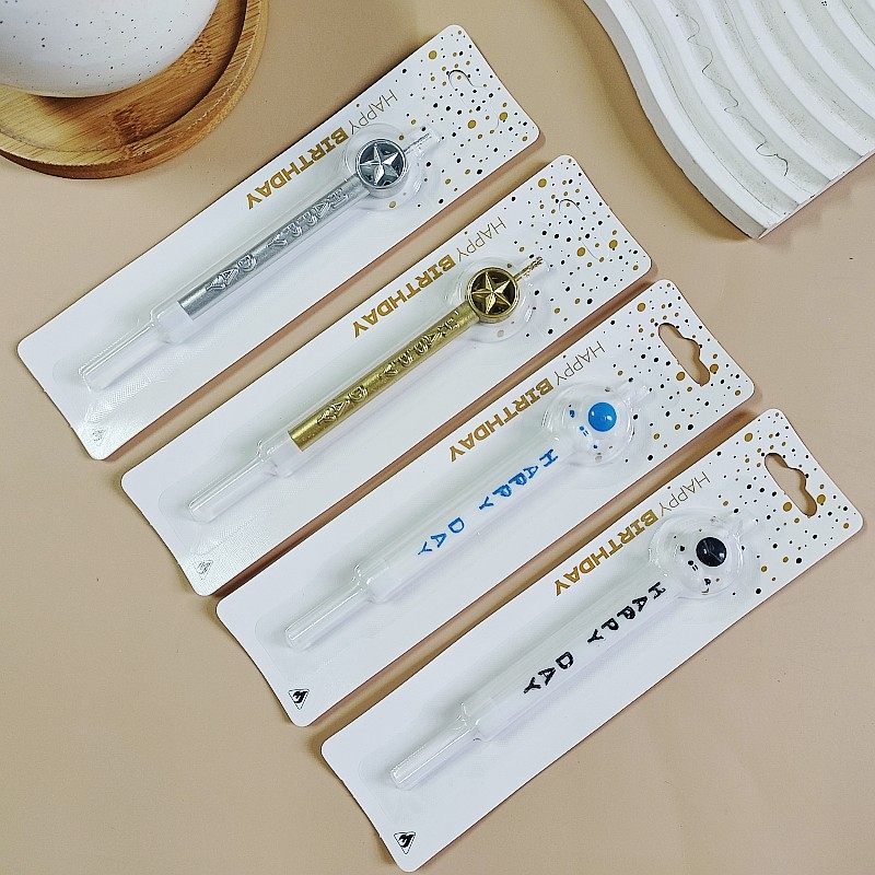 皇冠字母蜡金色银色星星单支蜡烛