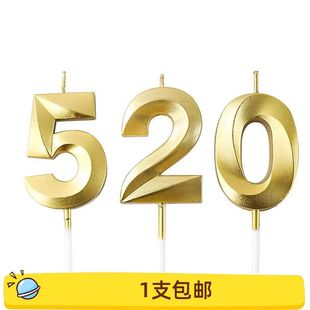 网红歌剧院数字蜡烛金色钻石色生日周岁满月儿童生日派对蛋糕装饰