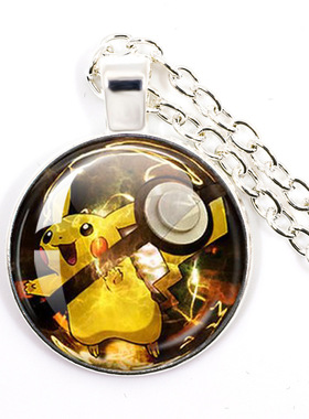 动漫宝贝项链女百搭时光宝石皮卡鼠宝可梦吊坠口袋妖怪黑绳毛衣链