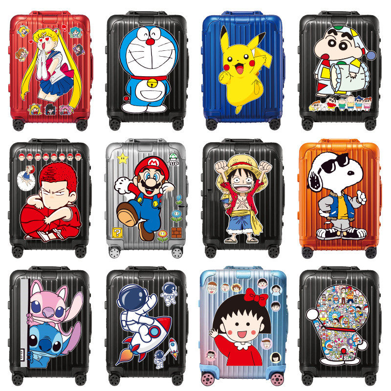 行李箱贴纸全贴整张防水不留胶拉杆箱装饰贴纸画动漫大号尺寸图案