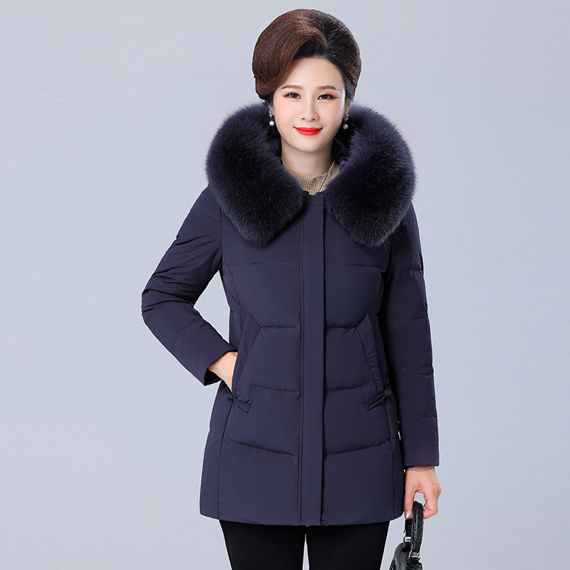中老年羽绒服女加厚妈妈冬装外套
