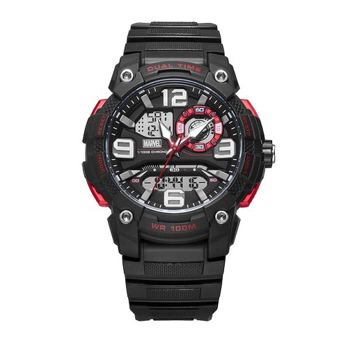 能量系列 蜘蛛侠黑色手表漫威联名手表双显时尚腕表 漫威正版