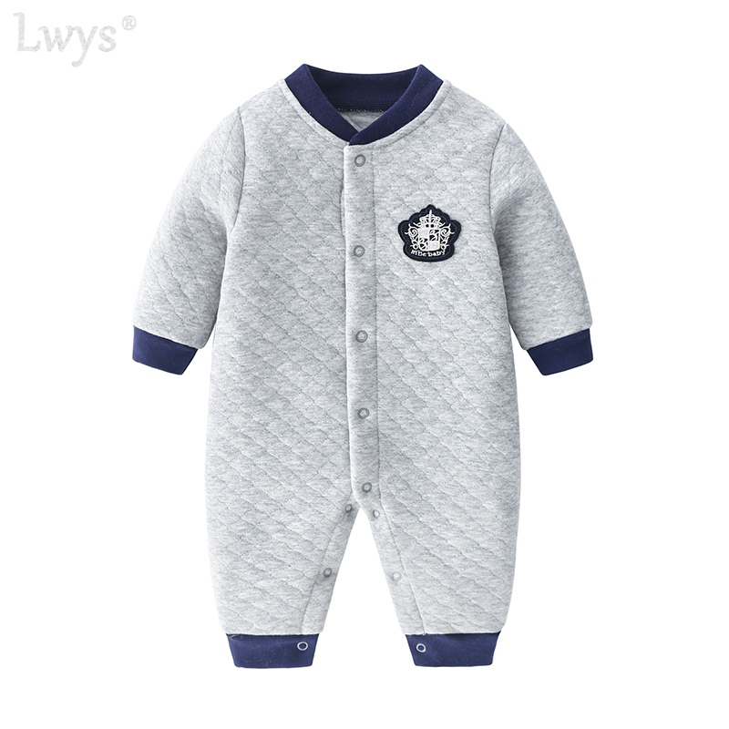 新生儿加厚秋冬夹棉连体衣