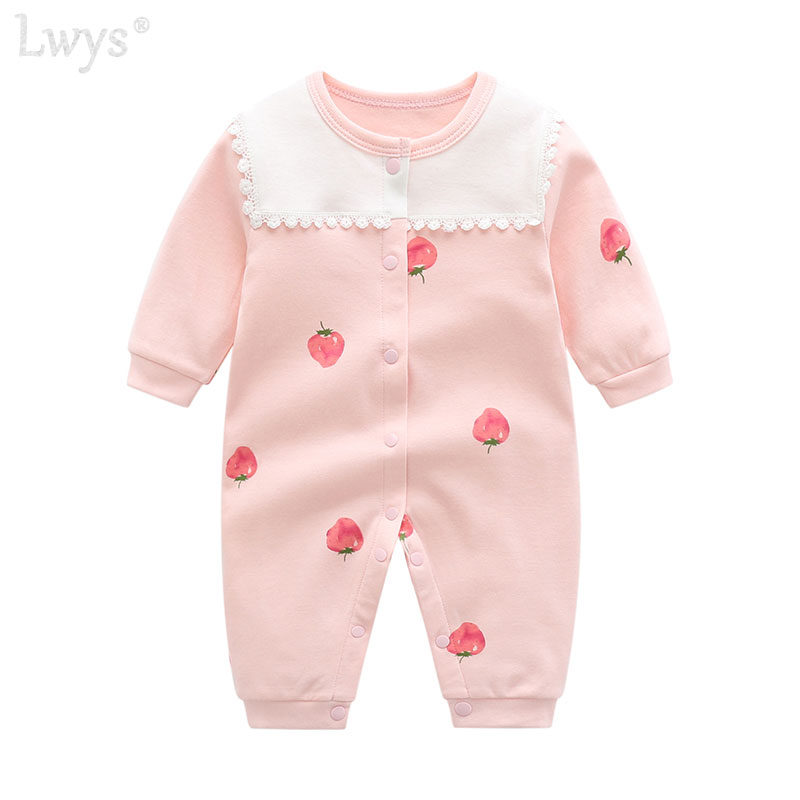 新生婴儿外出连体衣哈衣纯棉衣服春秋冬装满月女宝宝粉色爬服可爱