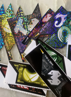 疾风 王牌 炽热 金属 月神 扳机 獠牙记忆体贴纸，闪贴