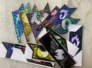 疾风 王牌 炽热 金属 月神 扳机 獠牙记忆体贴纸,闪贴