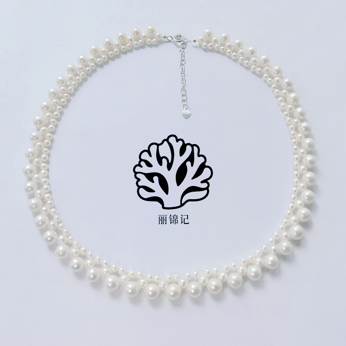 手工编织珍珠百搭s925银锁骨链