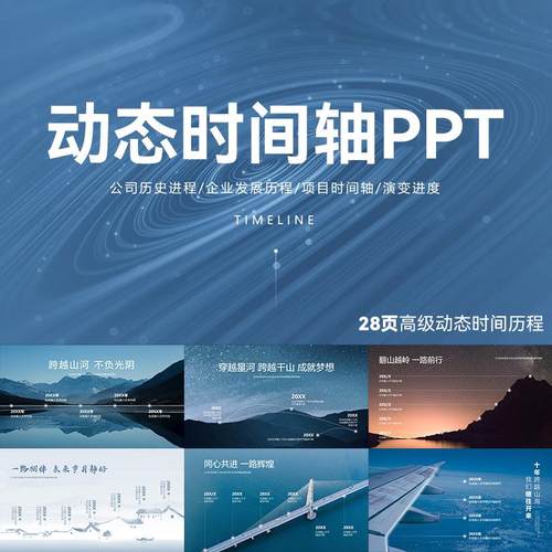 公司发展历程大事件时间轴企业大事记高端高级动态动画PPT模版
