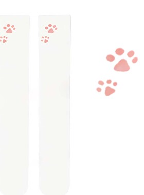 原创印花夏季薄款黑色长筒袜JK高筒袜天鹅绒白色薄款日系过膝袜