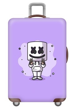 XC309紫色机器人弹力箱套拉杆箱旅行旅游登机行李皮箱保护罩防尘