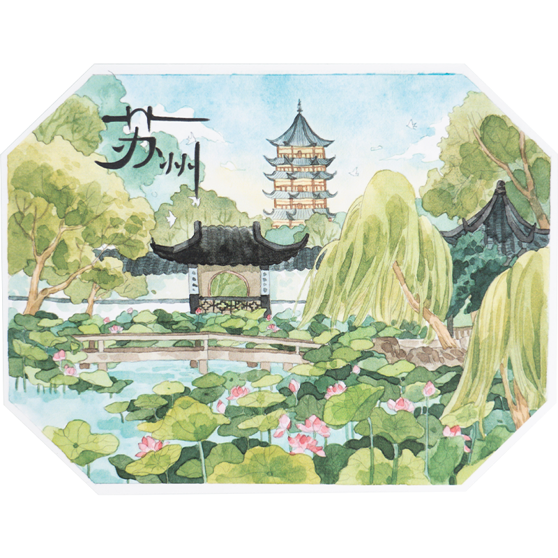 城市明信片猫的天空之城异形明信片苏州广州成都重庆景德镇大连明信片文创贺卡旅游纪念品