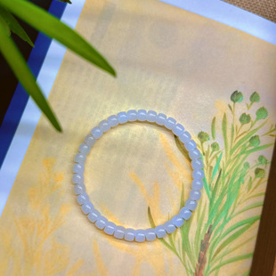 瑶池月 | 天然和田玉白玉直切手串6mm