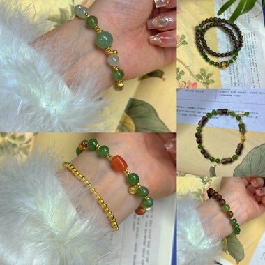 言吉 | 和田玉碧玉南红手串设计款