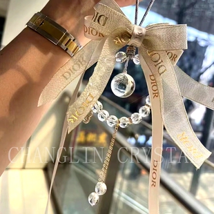 天然水晶22mm双A全净体白水晶小球车挂原创DIY搭配12mm白水晶钻切