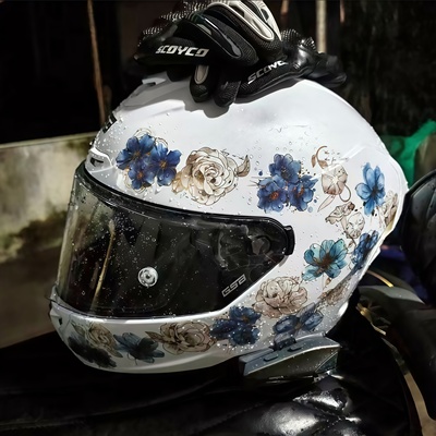 适用头盔贴纸SHOEI Z7Z8烫金繁花X14素盔拉花RX7X改装饰防水版画