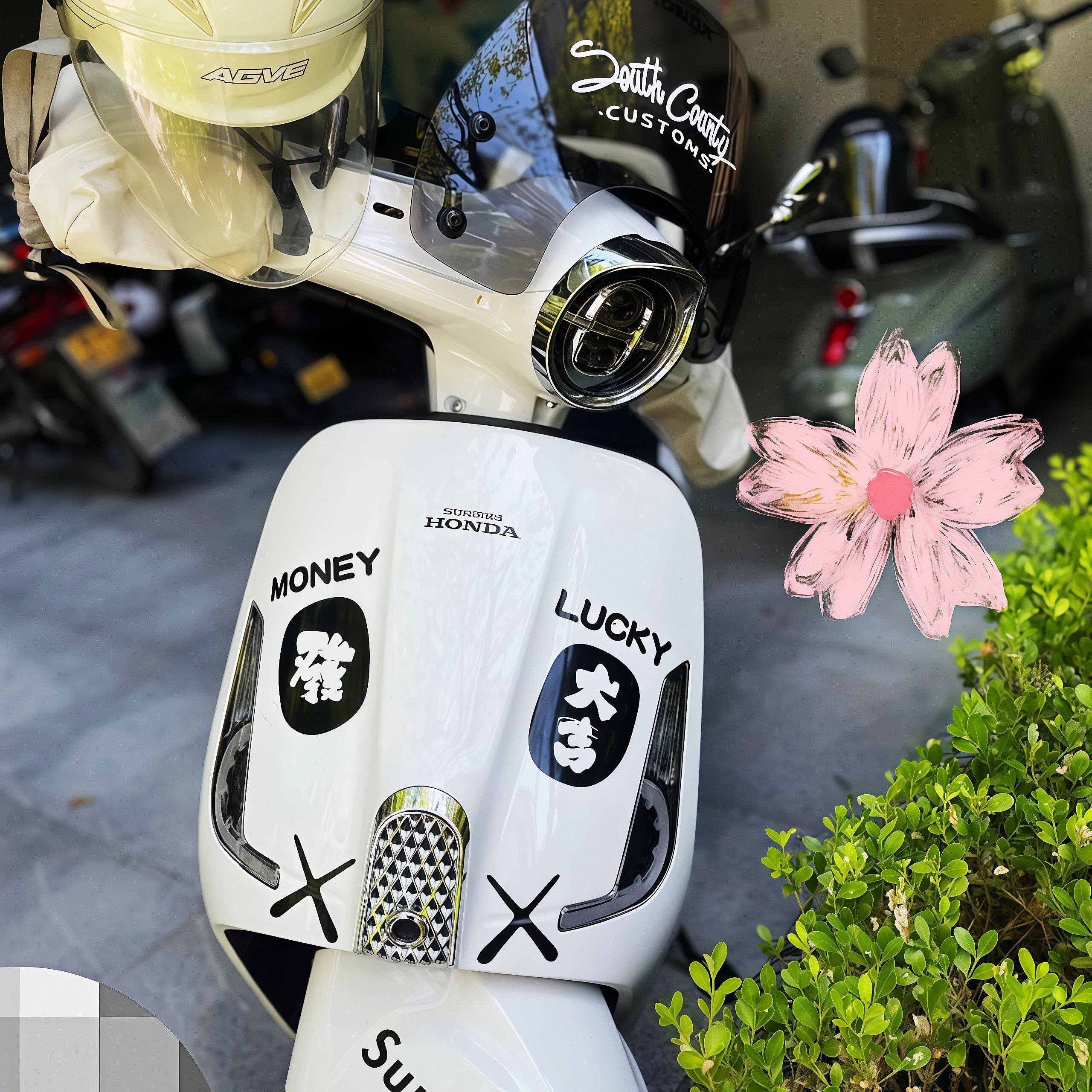 适用26款本田ns150la车尾狗狗玩偶去野大吉复古踏板车贴纸改装饰