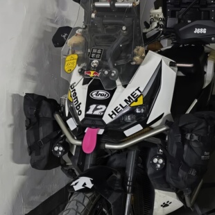 适用26年升仕368G摩托车头改装饰舌头拉花贴纸夜光猫眼大灯车身贴