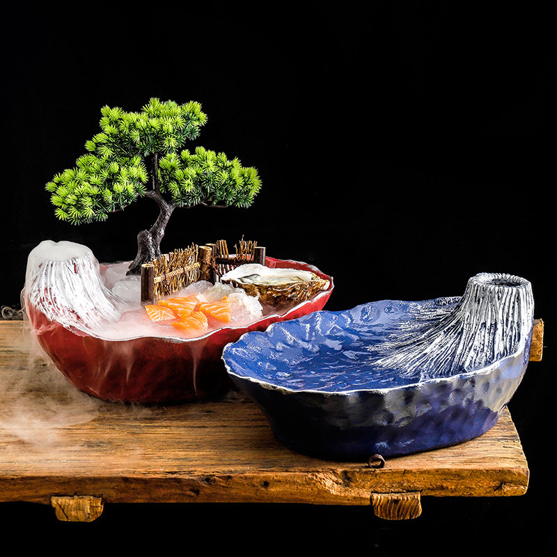 日式富士山干冰创意餐具