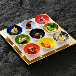 会所餐具九宫格小碟子配菜凉菜茶点心碟酒店高档餐厅特色托盘蘸料