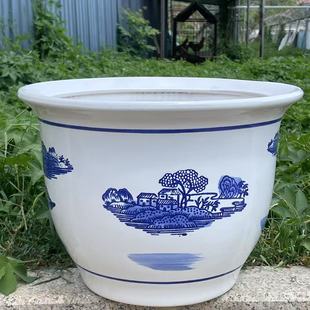 特大号山水陶瓷花盆风景花缸铁树花盆牡丹花盆陶瓷客厅门徬大花盆