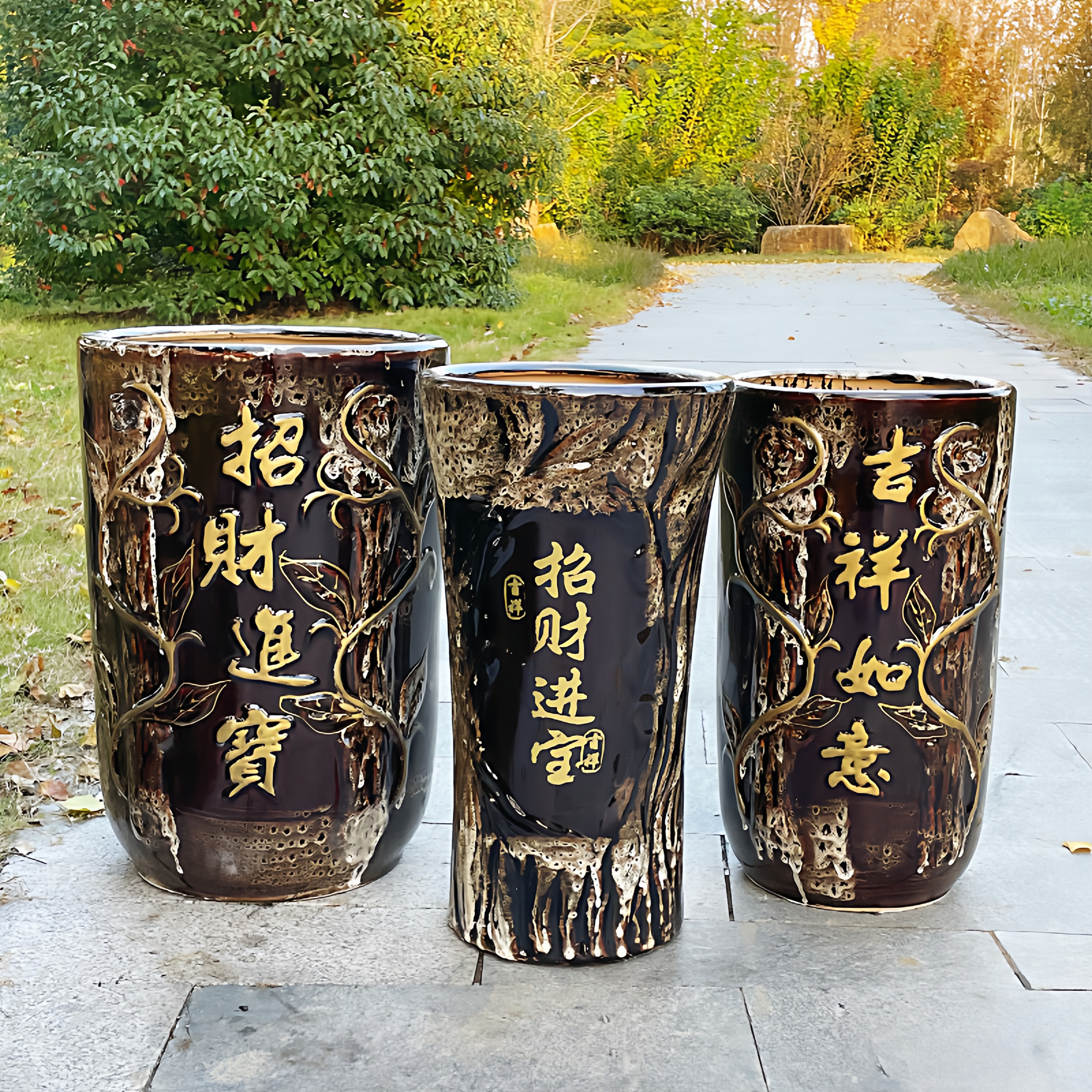 特大号花盆陶瓷高款招财进宝大厅门店开业超大陶瓷花盆金钱树花盆