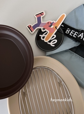 heymankids｜韩国beemymagic露营系列复古色硅胶餐具野餐盘收纳包