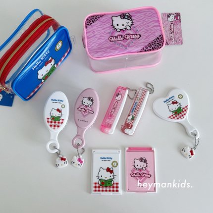 heymankids｜日本hello kitty随身迷你小梳子镜子便携透明收纳包