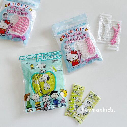 heymankids｜日本进口hellokitty史努比儿童牙线可爱便携独立包装