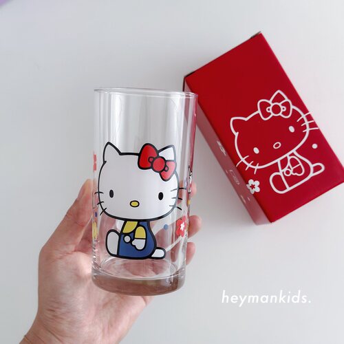 heymankids｜日本制三丽鸥hello kitty可爱卡通玻璃杯果汁杯420ml