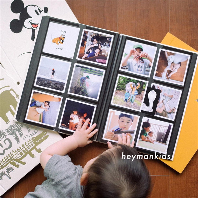 heymankids｜日本正方形高级黑页相册动漫卡通联名儿童纪念影集