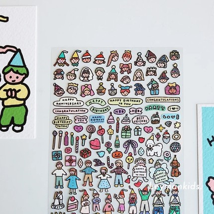 heymankids｜韩国zeroperzero手账日记贴纸美纹纸胶带插画手机贴