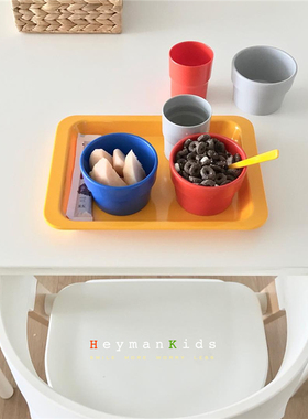 heymankids｜韩国tlf高级质感彩色密胺托盘平盘收纳盘家庭用推荐