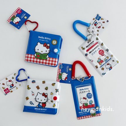 heymankids｜日本hello kitty可爱pvc线圈卡套钱包登山扣学生成人