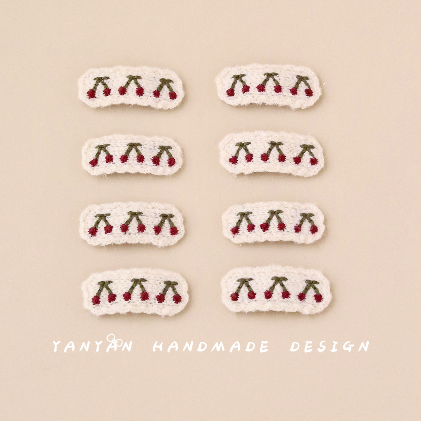 儿童秋冬刺绣头饰女童樱桃刘海发夹宝宝车厘子儿童节发饰夹子