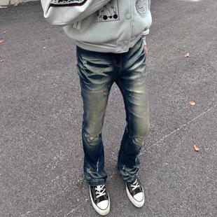 裤 大童美式 男517风格 牛仔裤 vintage复古水洗做旧猫须微喇弹力童装