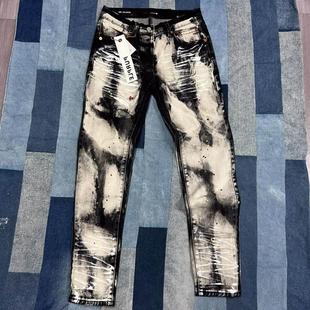 男女款 大童美式 小脚水洗潮流炸街涂鸦轻奢长裤 弹力童装 潮牌牛仔裤