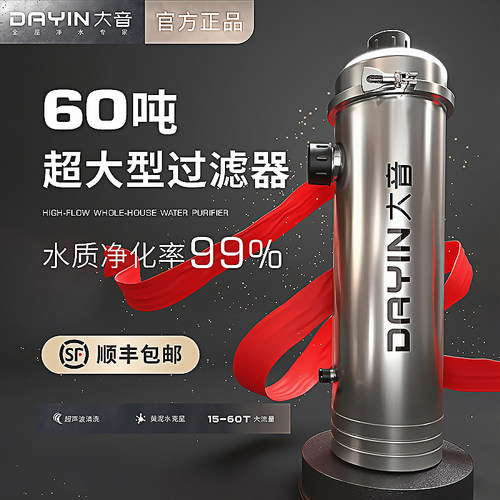DAYIN大音大流量井水自来水过滤器家用前置净水器全屋水塔黄泥水